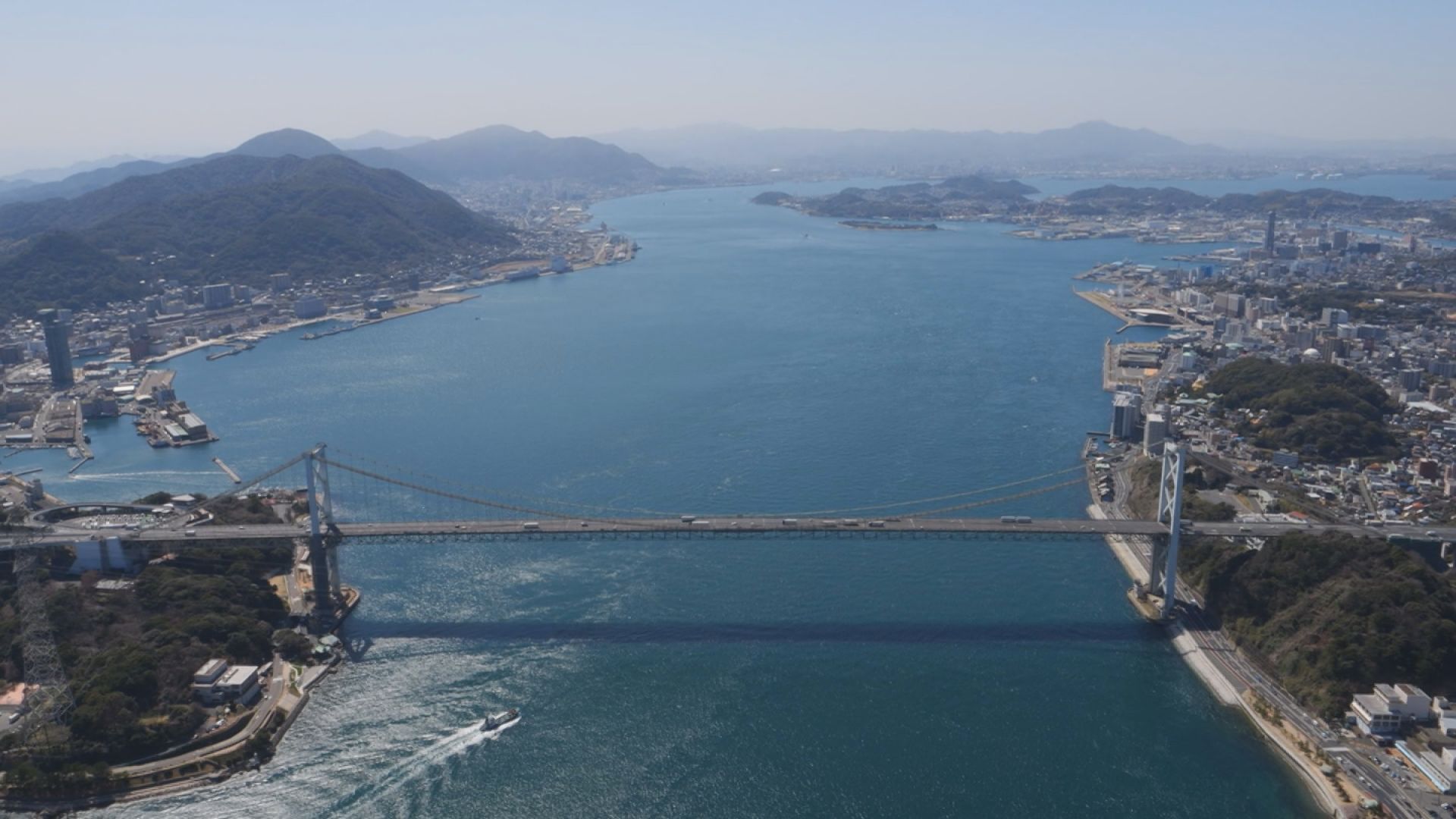 関門海峡を挟む隣接エリア