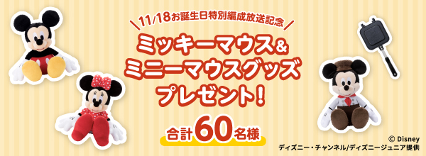 ミッキーマウス＆ミニーマウスグッズプレゼント！