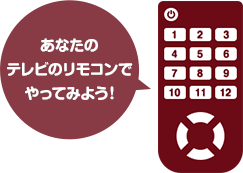 あなたのテレビのリモコンでやってみよう